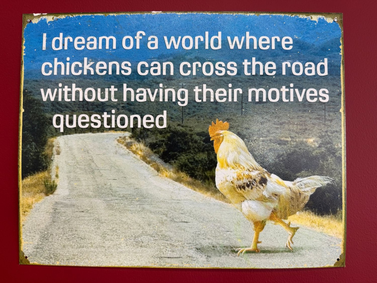 Straight from our dining-room wall.